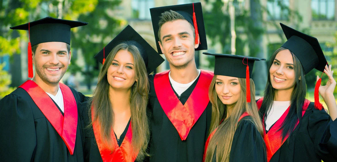 Graduates in premium academic regalia